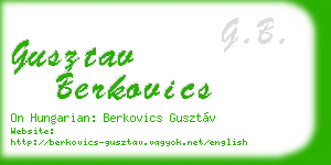gusztav berkovics business card